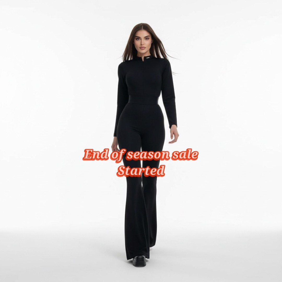 Zenith Sculpt Flare Jumpsuit - Onyx