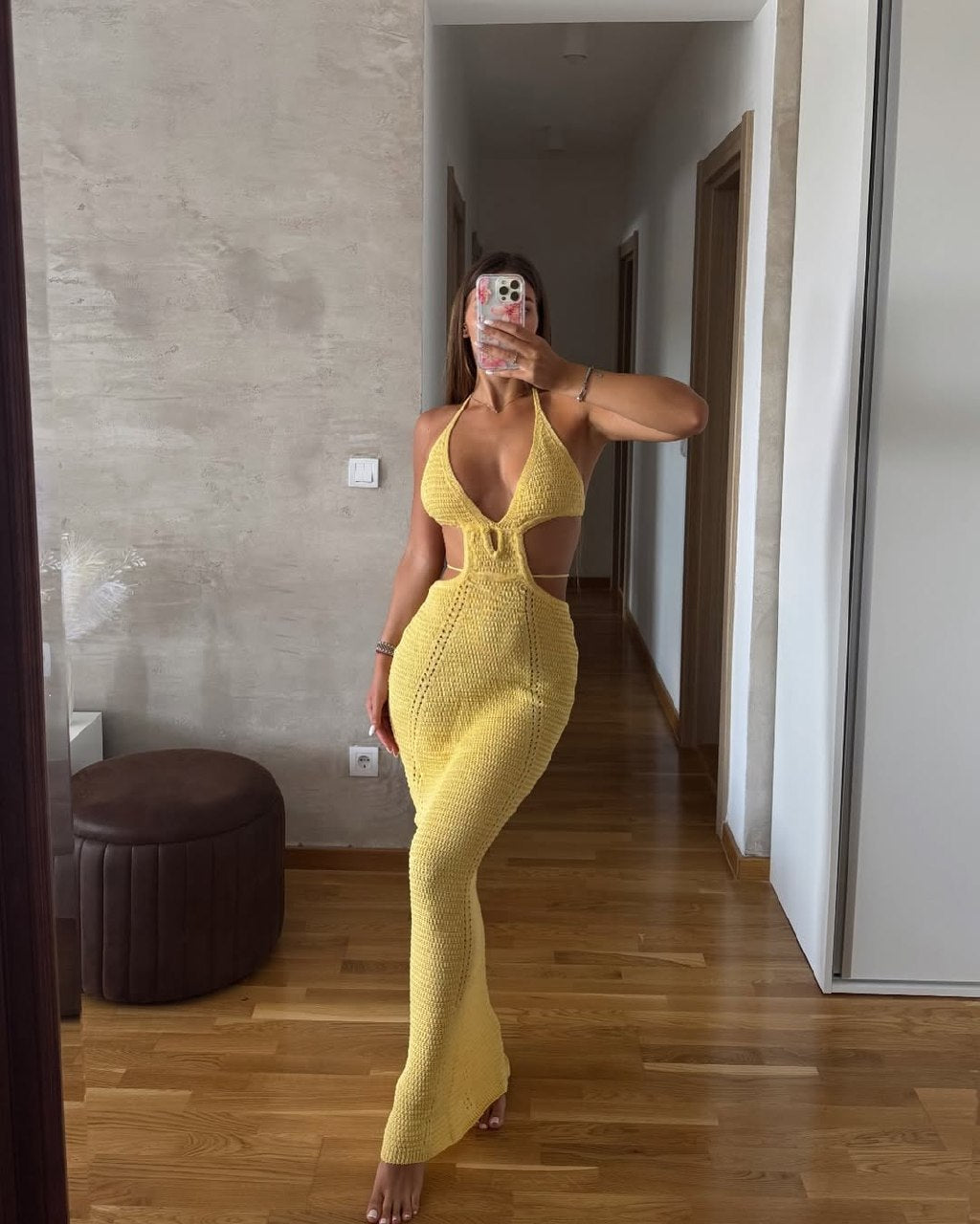 Solara Knitted Cut-Out Maxi Summer Dress
