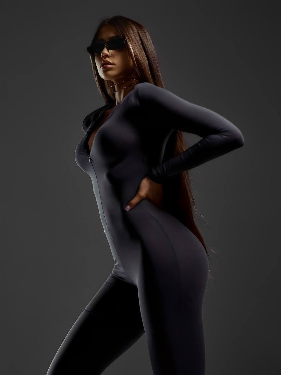 The 'Zenith' Sculpt Flare Jumpsuit - Onyx