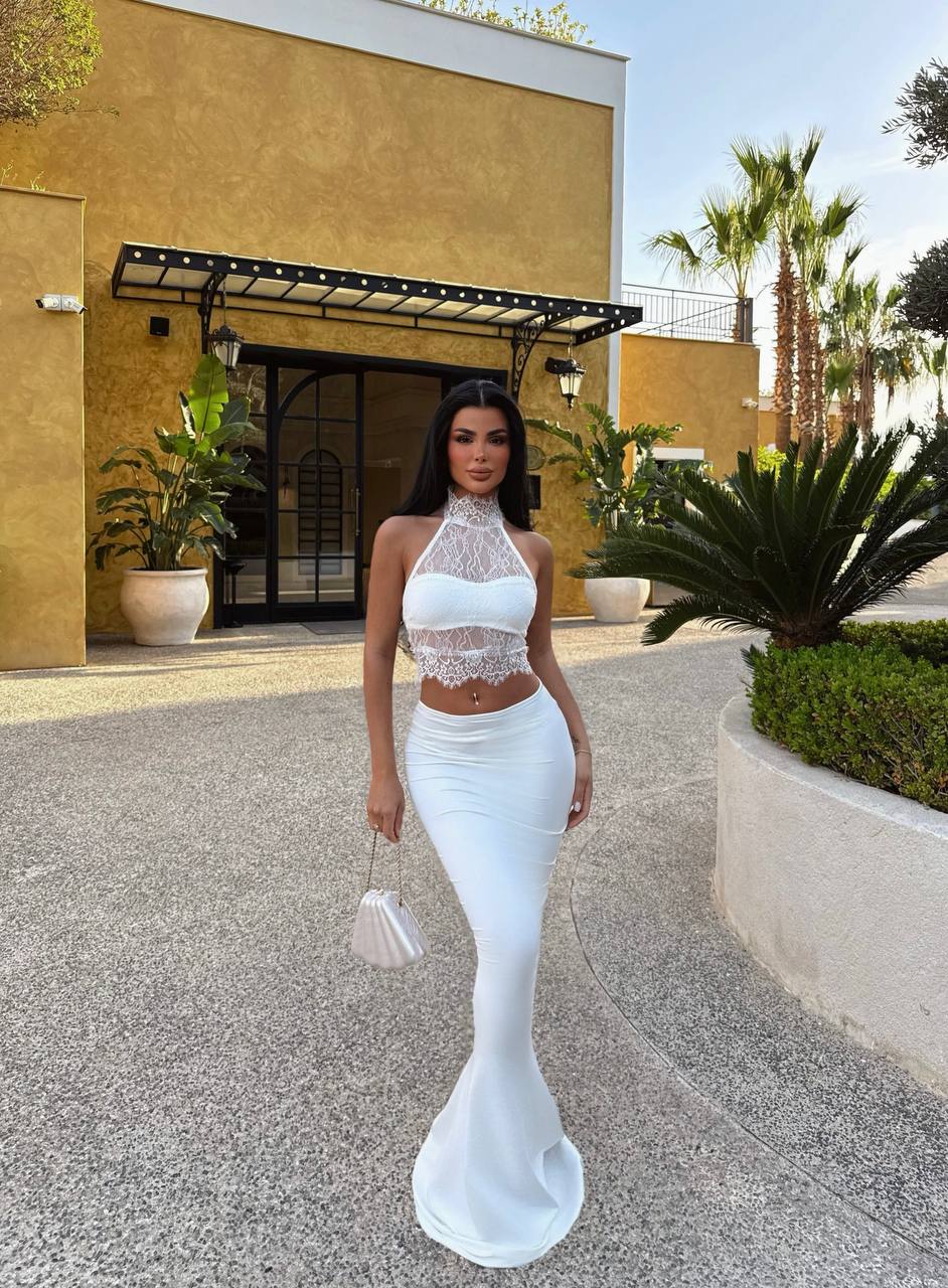 Lace Elegance Trio Set ( 2 tops + skirt )