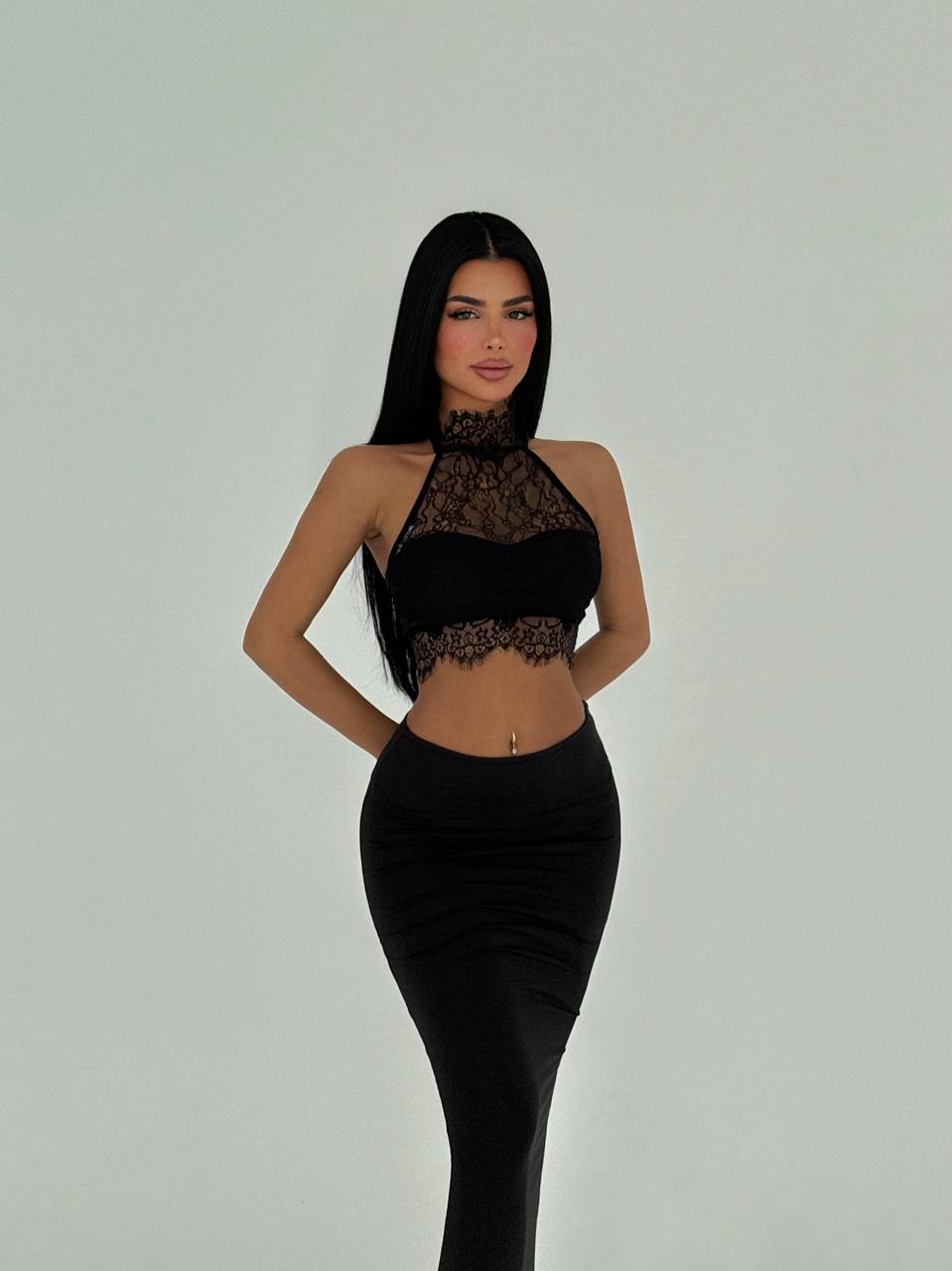 Lace Elegance Trio Set ( 2 tops + skirt )