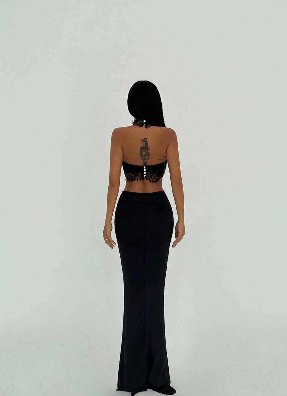 Lace Elegance Trio Set ( 2 tops + skirt )