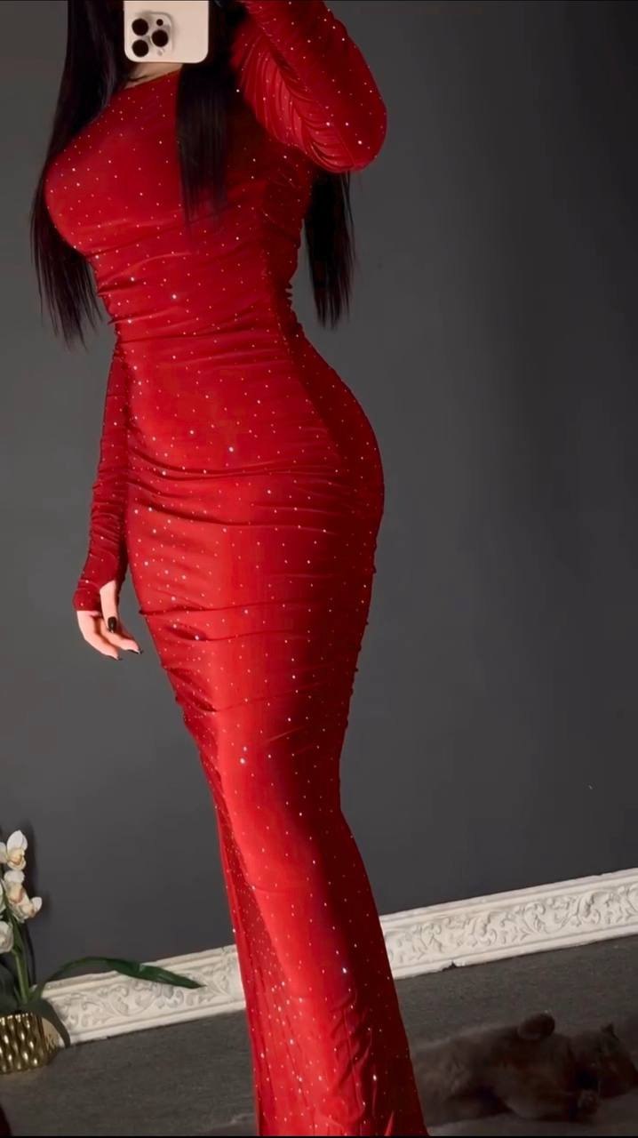 The 'Starlight' Bodycon Maxi Dress - Midnight Sparkle