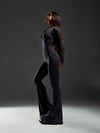 The 'Zenith' Sculpt Flare Jumpsuit - Onyx