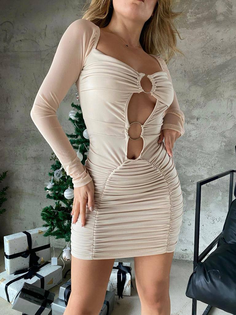 Sandstone plunge dress