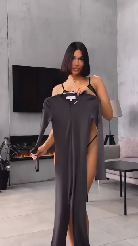 The 'Zenith' Sculpt Flare Jumpsuit - Onyx