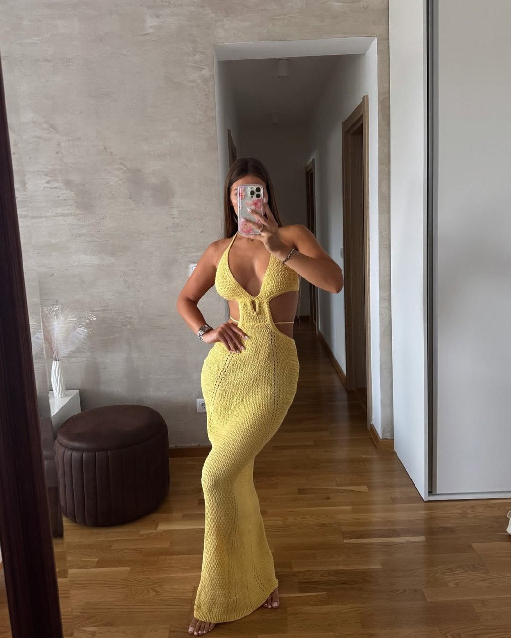 Solara Knitted Cut-Out Maxi Summer Dress