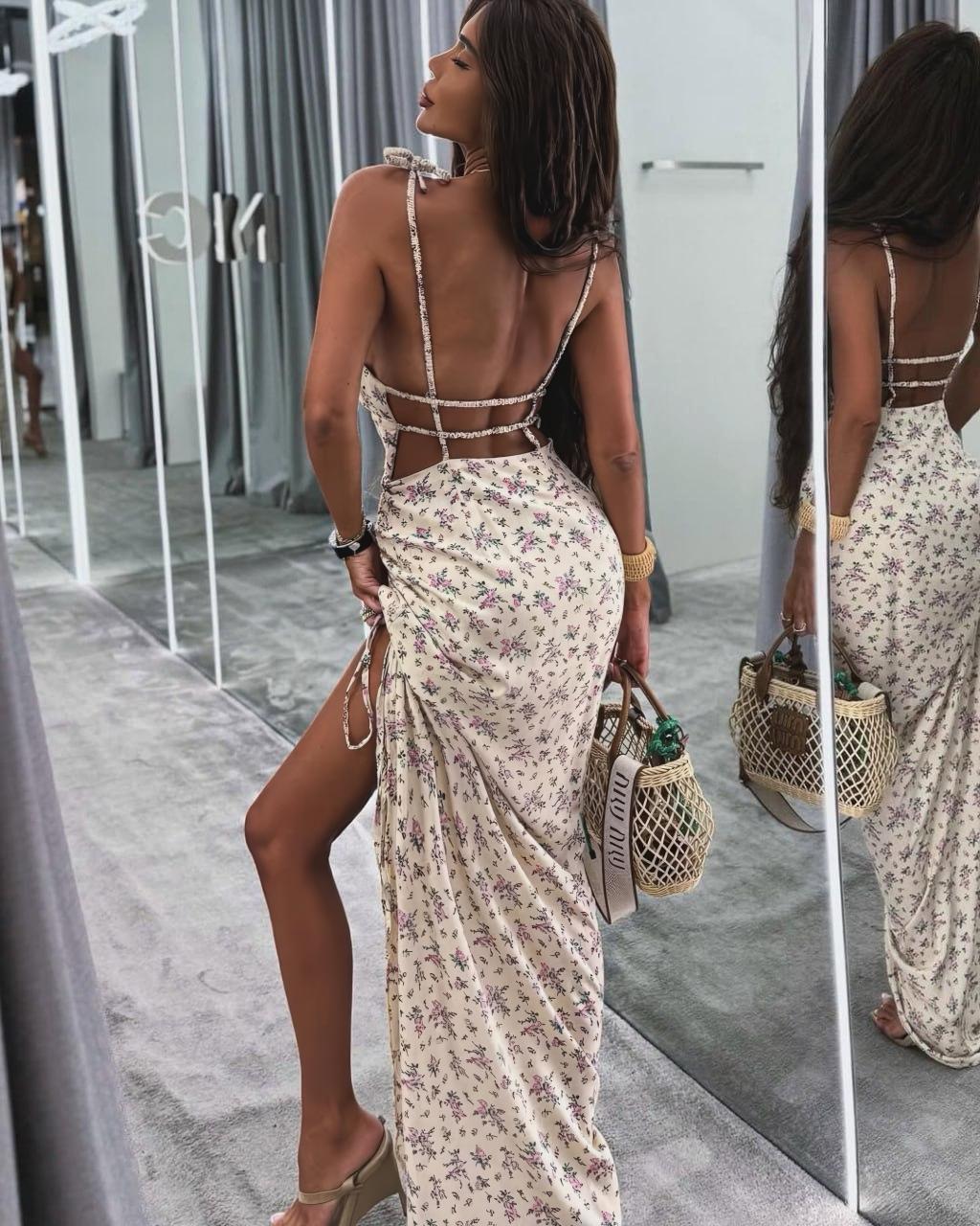 Amara Floral Backless Maxi