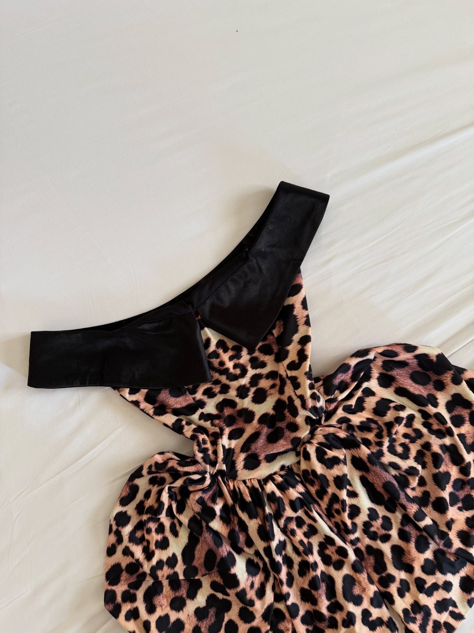 Julie Leopard Print Bubble Mini Dress