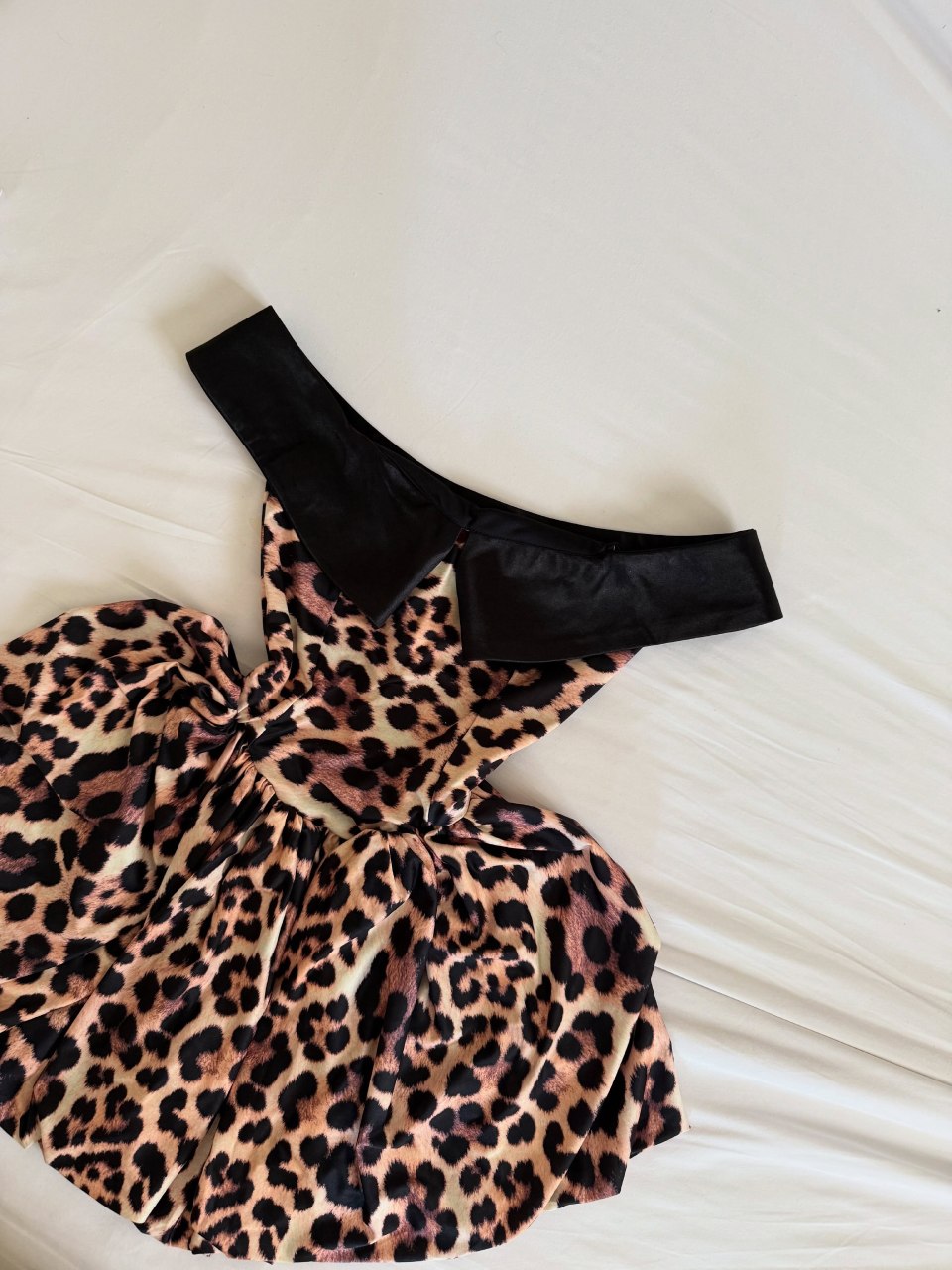 Julie Leopard Print Bubble Mini Dress