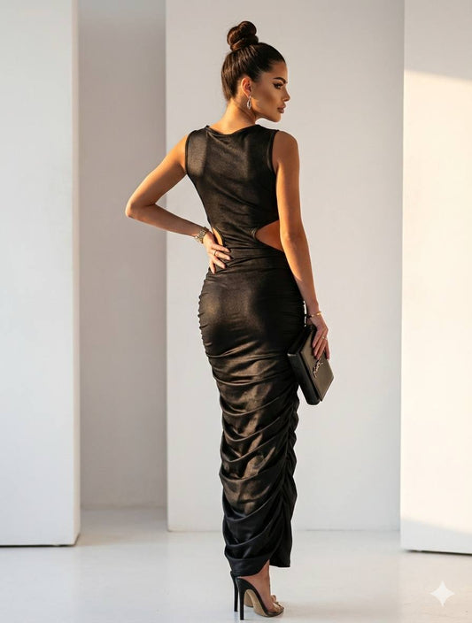 Seraphina Metallic Ring Cut-Out Maxi