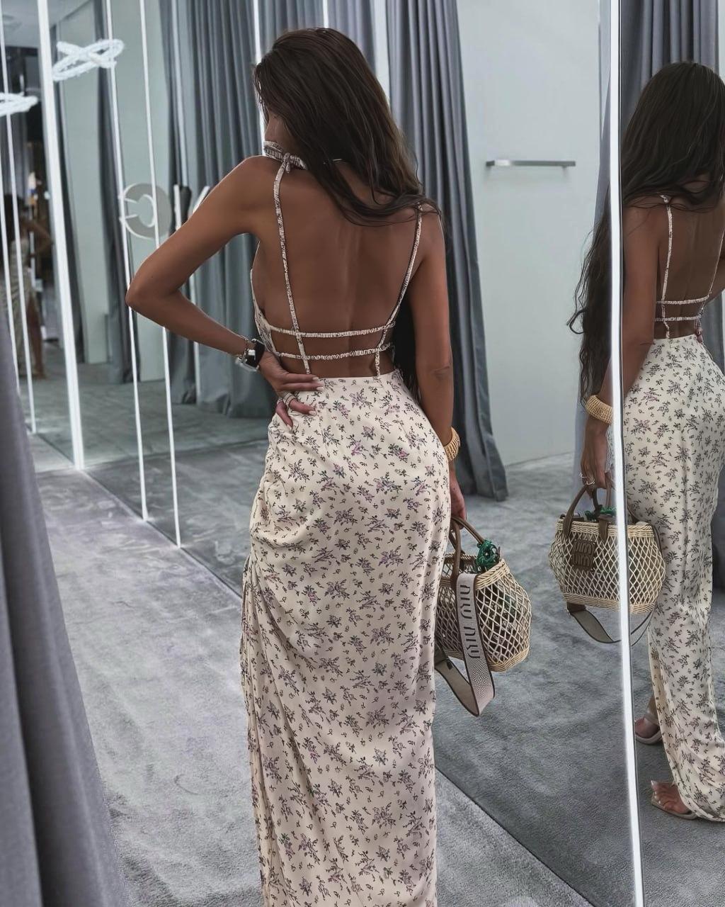 Amara Floral Backless Maxi