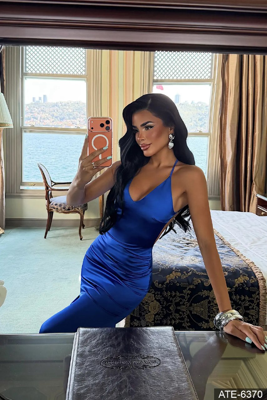 Oceano Royal Blue Halter Backless Maxi Dress