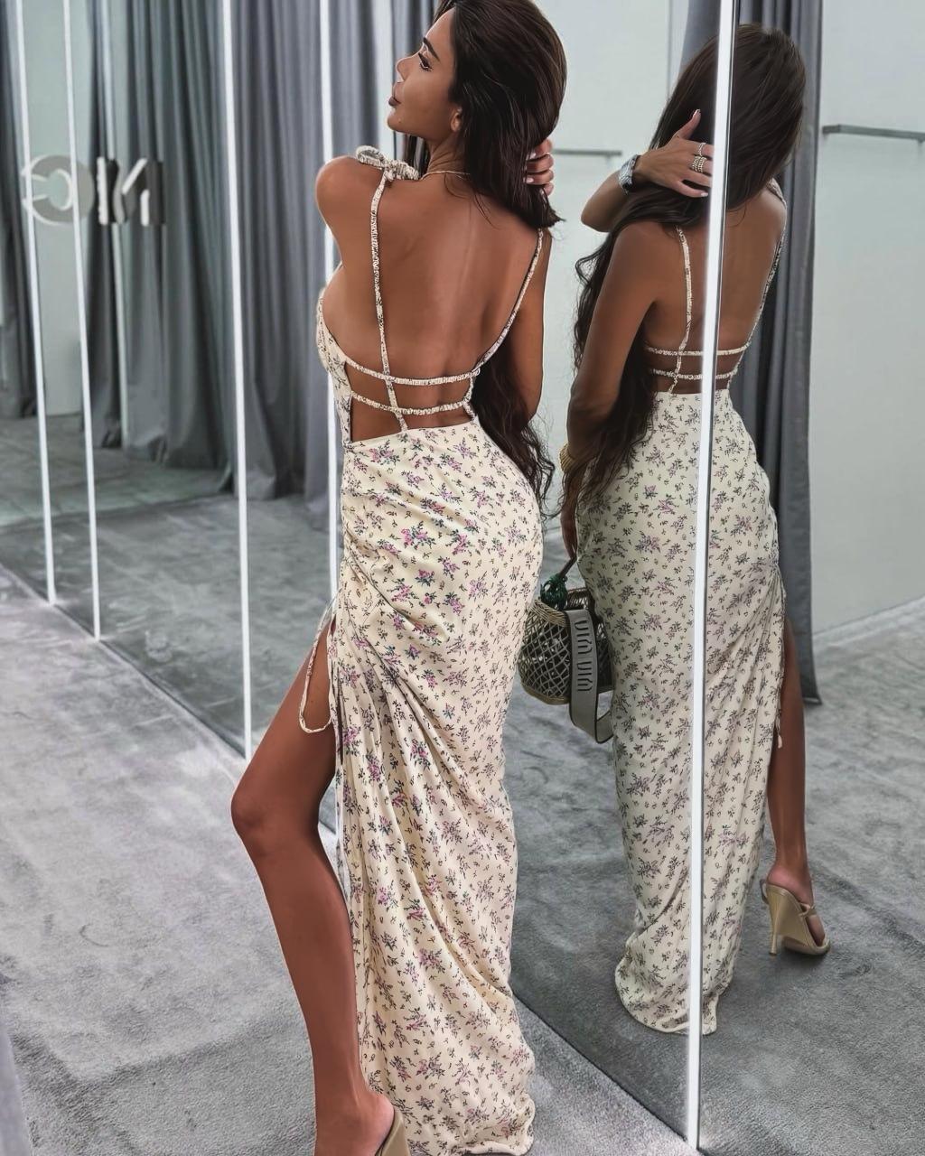 Amara Floral Backless Maxi