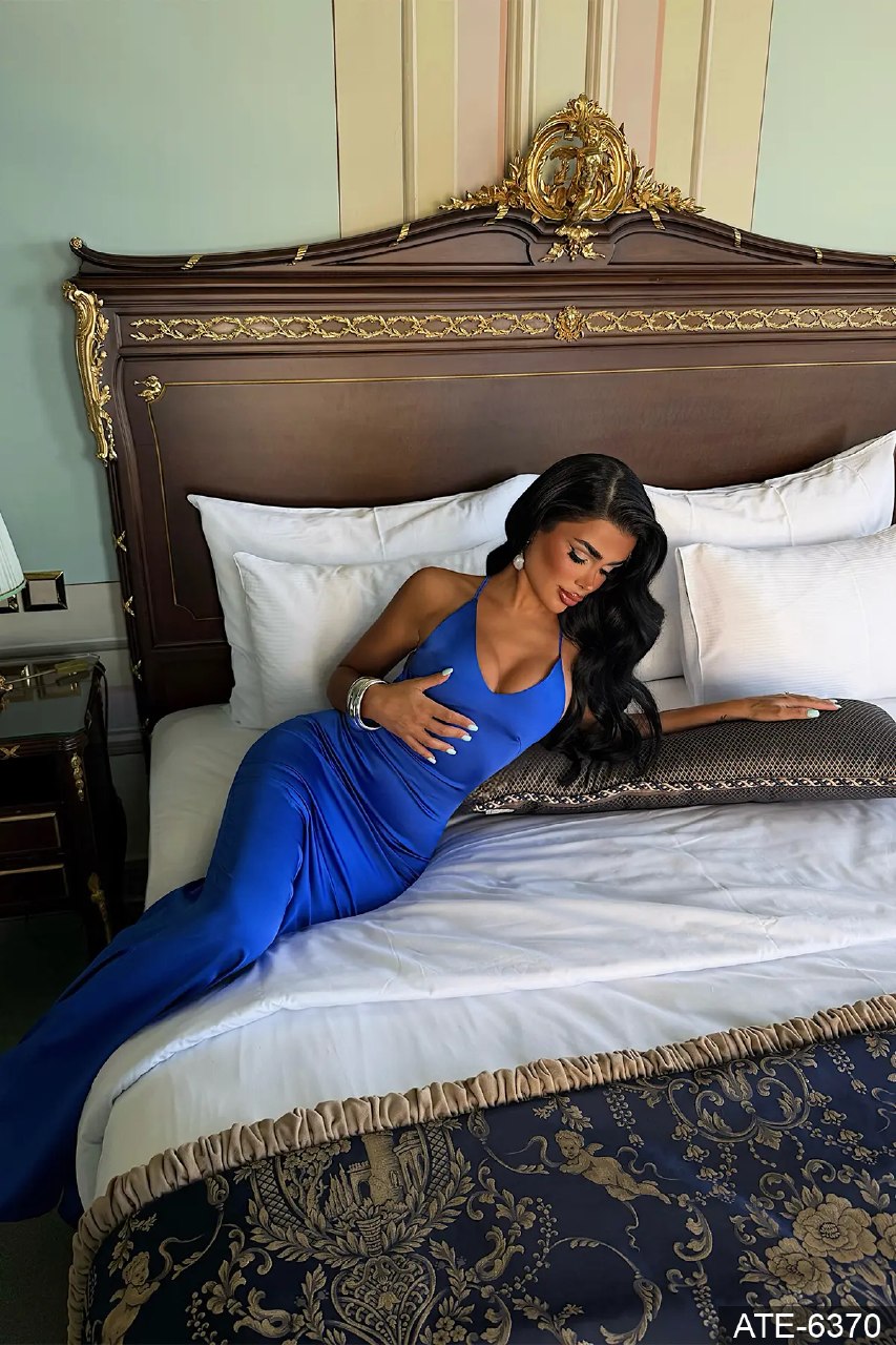 Oceano Royal Blue Halter Backless Maxi Dress