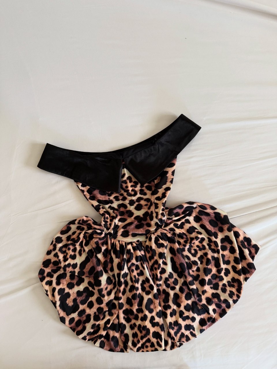 Julie Leopard Print Bubble Mini Dress